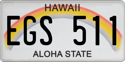 HI license plate EGS511