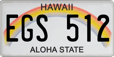 HI license plate EGS512