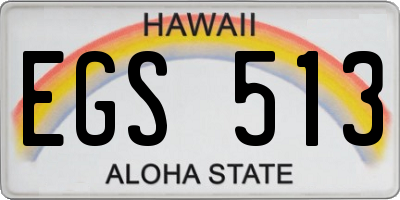 HI license plate EGS513