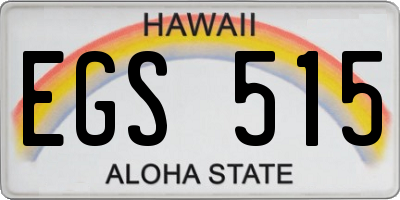 HI license plate EGS515
