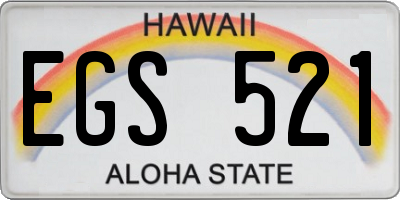 HI license plate EGS521