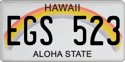 HI license plate EGS523