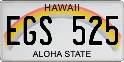 HI license plate EGS525