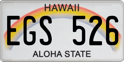 HI license plate EGS526