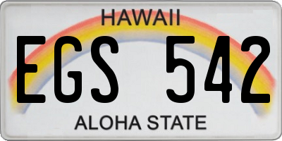 HI license plate EGS542