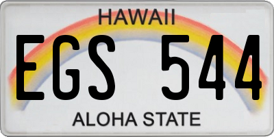 HI license plate EGS544
