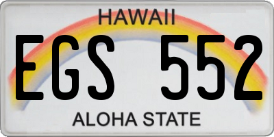 HI license plate EGS552