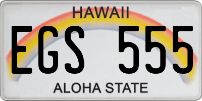 HI license plate EGS555