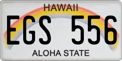 HI license plate EGS556
