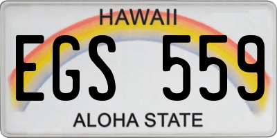 HI license plate EGS559