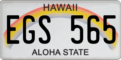 HI license plate EGS565