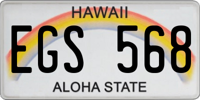 HI license plate EGS568