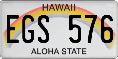 HI license plate EGS576