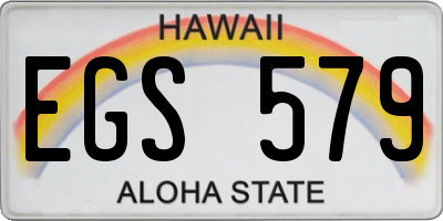 HI license plate EGS579