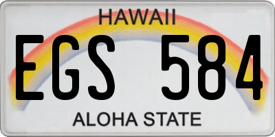 HI license plate EGS584