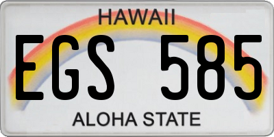 HI license plate EGS585
