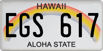 HI license plate EGS617