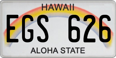 HI license plate EGS626