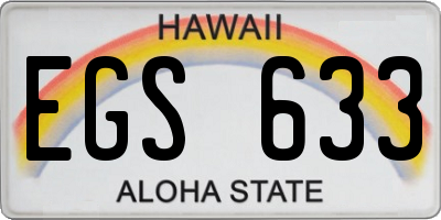 HI license plate EGS633