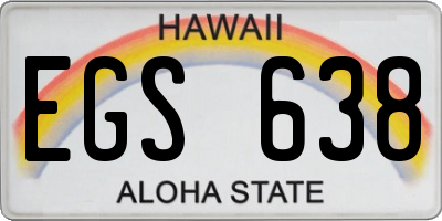 HI license plate EGS638