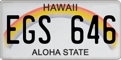 HI license plate EGS646