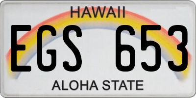 HI license plate EGS653