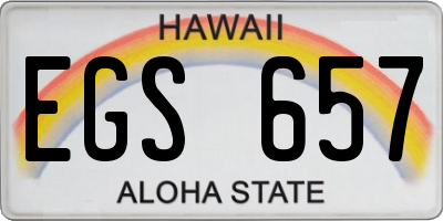 HI license plate EGS657