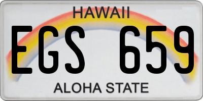 HI license plate EGS659