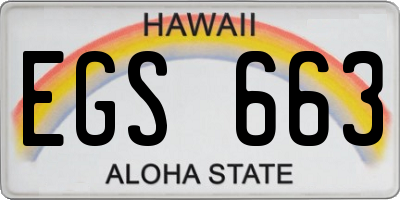 HI license plate EGS663