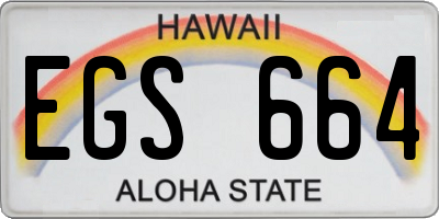 HI license plate EGS664