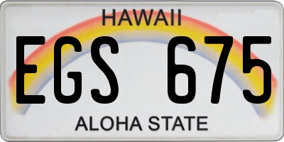 HI license plate EGS675