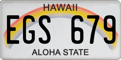 HI license plate EGS679