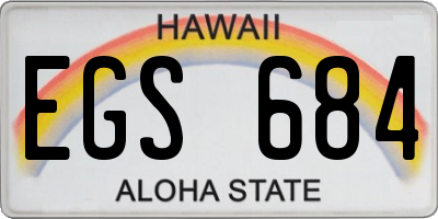 HI license plate EGS684