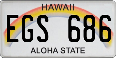HI license plate EGS686