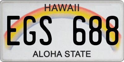 HI license plate EGS688