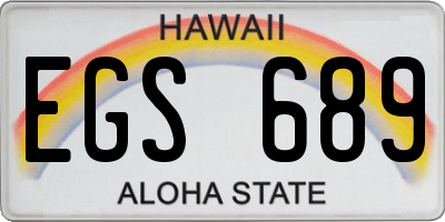 HI license plate EGS689