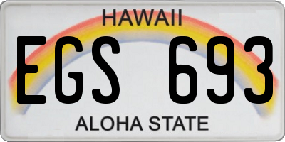 HI license plate EGS693