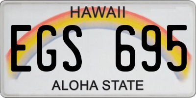 HI license plate EGS695