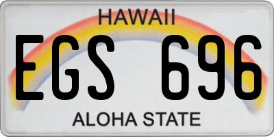 HI license plate EGS696