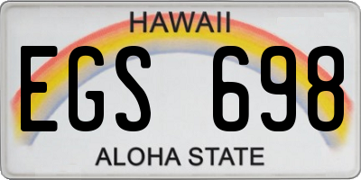 HI license plate EGS698