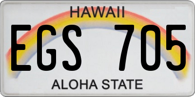 HI license plate EGS705
