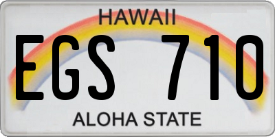 HI license plate EGS710
