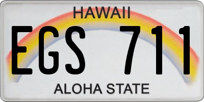 HI license plate EGS711