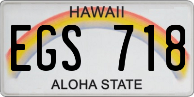 HI license plate EGS718