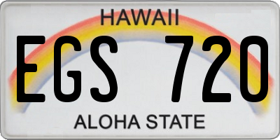 HI license plate EGS720