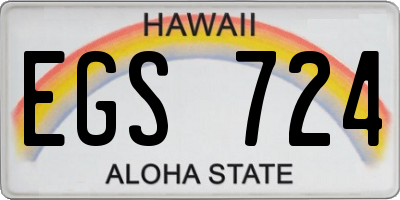 HI license plate EGS724