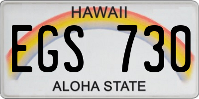 HI license plate EGS730