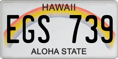 HI license plate EGS739