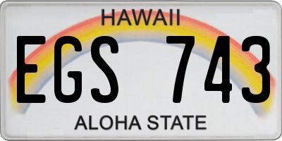 HI license plate EGS743