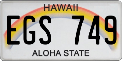 HI license plate EGS749